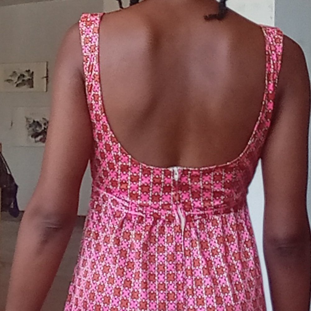 Vintage pink brown and green maxi dress - Picture 2 of 3